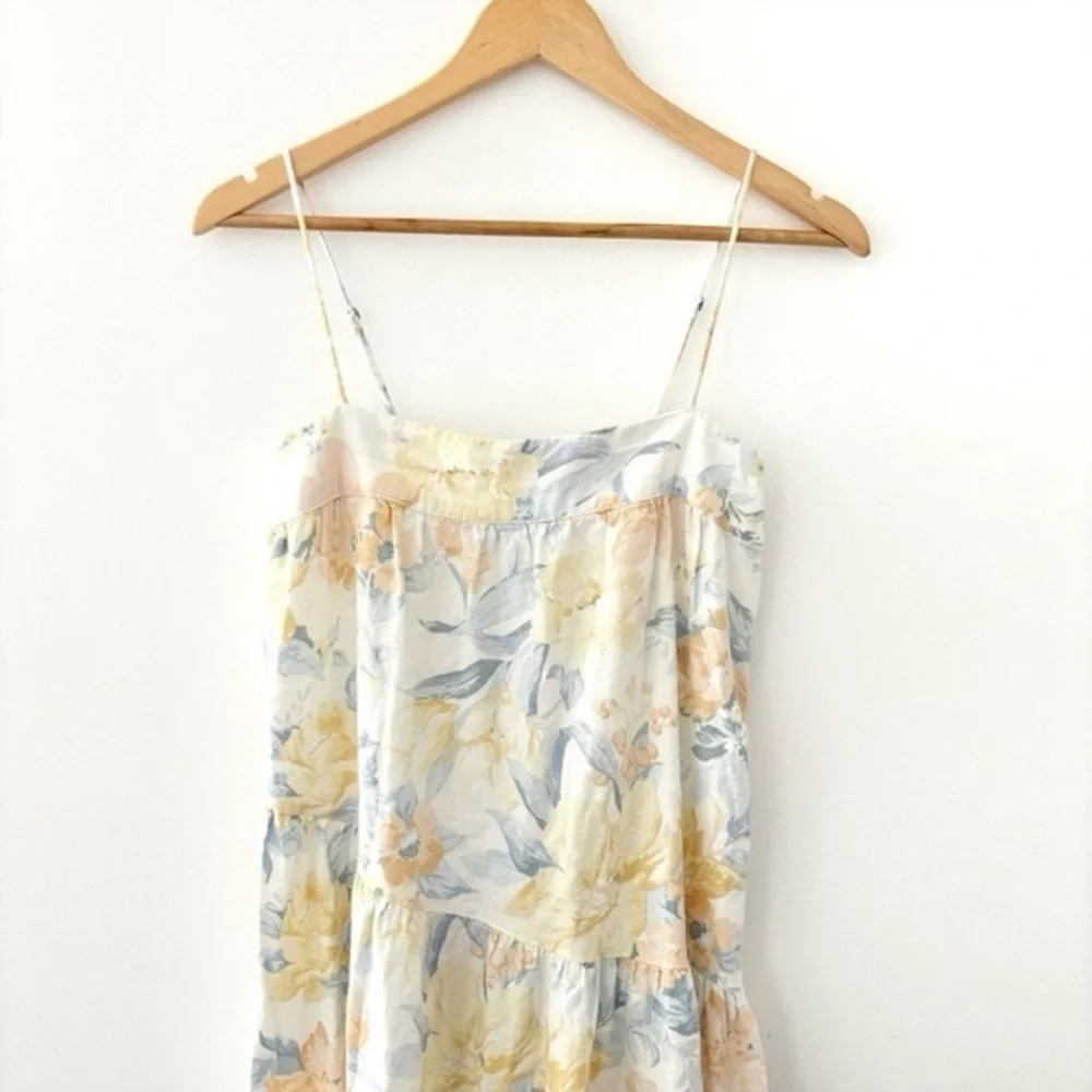Abercrombie & Fitch Floral Tiered Maxi Dress Linen XS Petite - Picture 5 of 10